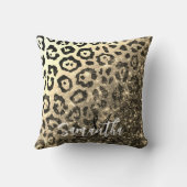 ゴールデングリッターヒョウ印刷 クッション (裏面)