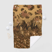 ゴールデングリッターヒョウ印刷 ゴルフタオル (インサイチュ)