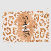 ゴールデングリッターヒョウ印刷 ゴルフタオル (横)