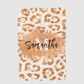 ゴールデングリッターヒョウ印刷 ゴルフタオル (正面)