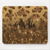 ゴールデングリッターヒョウ印刷 マウスパッド (正面)