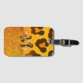 ゴールデングリッターヒョウ印刷 ラゲッジタグ (正面横)