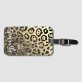 ゴールデングリッターヒョウ印刷 ラゲッジタグ (正面横)