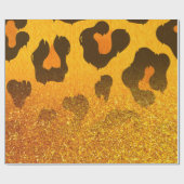 ゴールデングリッターヒョウ印刷 ラッピングペーパー (フラット)