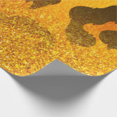 ゴールデングリッターヒョウ印刷 ラッピングペーパー (角)