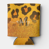 ゴールデングリッターヒョウ印刷 缶クーラー (正面)