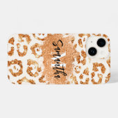 ゴールデングリッターヒョウ印刷 iPhoneケース (裏面横)
