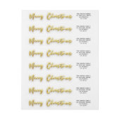 ゴールデングリッターフェスティバルホリデーメリークリスマス ラップアラウンドラベル (シート)