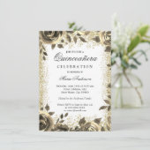 ゴールデングリッターフローラモダンキンセアニェラパーティー 招待状 (スタンド正面)