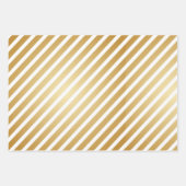 ゴールデングリッターホワイトスノーフレークストライプズスターズ ラッピングペーパーシート (正面2)