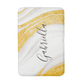 ゴールデングリッターホワイトマーブル バスマット (正面縦)