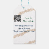 ゴールデングリッターポーズペットサロン追加の名前email websi ギフトタグ (裏面)