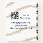 ゴールデングリッターポーズペットサロン追加の名前email websi ノートブック (裏面)