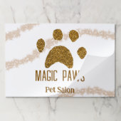 ゴールデングリッターポーズペットサロン追加の名前email websi ペーパーパッド (折り畳み)