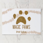 ゴールデングリッターポーズペットサロン追加の名前email websi ペーパーパッド (正面)