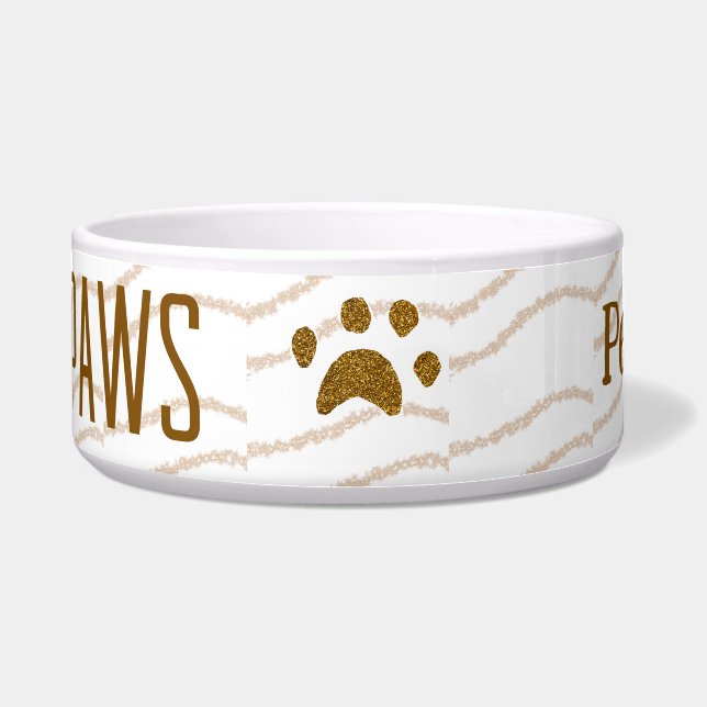 ゴールデングリッターポーズペットサロン追加の名前email websi ボウル (正面)