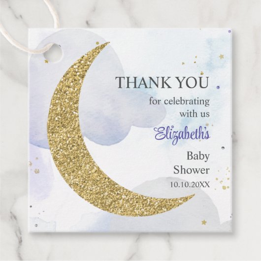 ゴールデングリッタームーンサンキューユーメッセージカード フェイバータグ (正面)