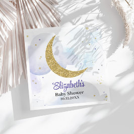 ゴールデングリッタームーンベビーシャワー スタンダードランチョンナプキン
