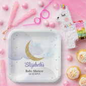 ゴールデングリッタームーンベビーシャワー ペーパープレート (パーティー)