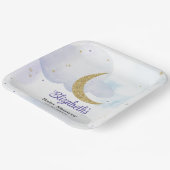 ゴールデングリッタームーンベビーシャワー ペーパープレート (傾斜あり)