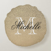 ゴールデングリッターモノグラム ラウンドクッション (裏面)