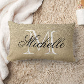 ゴールデングリッターモノグラム ランバークッション (ブランケット)