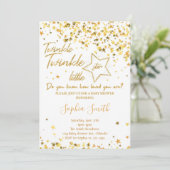 ゴールデングリッターリトルスターベビーシャワー招待状 招待状 (スタンド正面)