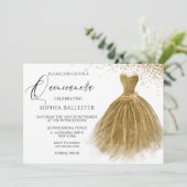 ゴールデングリッター金ゴールドガウンドレスキンセアニェラ 招待状 (スタンド正面)