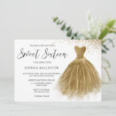 ゴールデングリッター金ゴールドガウンドレススウィート16 招待状 (スタンド正面)