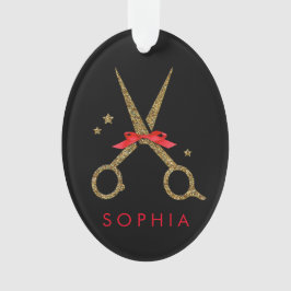 ゴールデングリッター鋏-ヘアドレッサースタイリスト オーナメント