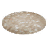 ゴールデングリッター、ぼやけクリスマスの背景。 カッティングボード (角)