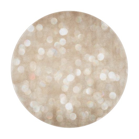 ゴールデングリッター、ぼやけクリスマスの背景。 カッティングボード (正面)