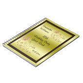 ゴールデングリッター&スパークリバタフライ18誕生日 ノートブック (左側)