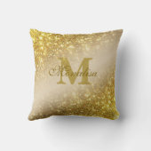 ゴールデングリッター パーソナライズされた クッション (裏面)