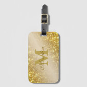 ゴールデングリッター パーソナライズされた ラゲッジタグ (正面縦)