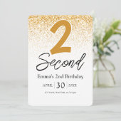 ゴールデングリッター ベビー 2歳の誕生日招待状カード シーズンカード (スタンド正面)