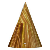 ゴールデングリッター：明るい抽象芸術背景。 パーティーハット (左)