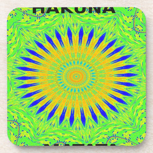 ゴールデングリーンアフリ伝統的カのファブリック色 コースター (正面)