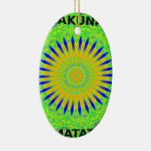 ゴールデングリーンアフリ伝統的カのファブリック色 セラミックオーナメント (右)