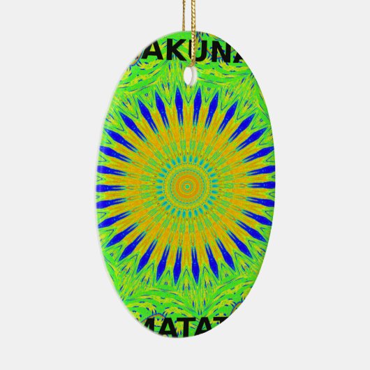 ゴールデングリーンアフリ伝統的カのファブリック色 セラミックオーナメント (右)