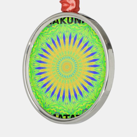 ゴールデングリーンアフリ伝統的カのファブリック色 メタルオーナメント (左)