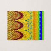 ゴールデングリーンアフリ伝統的カ色 ジグソーパズル (横)