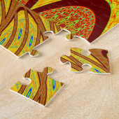 ゴールデングリーンアフリ伝統的カ色 ジグソーパズル (側面)