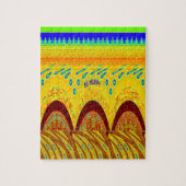 ゴールデングリーンアフリ伝統的カ色 ジグソーパズル (縦)