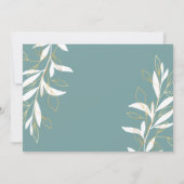 ゴールデングリーンウォーターカラーフローラ婚約パーティ 招待状 (裏面)