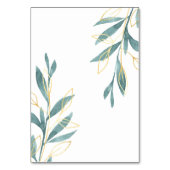 ゴールデングリーンウォーター色フローラウェディングレセプション テーブルナンバー (裏面)