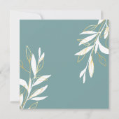 ゴールデングリーンウォーター色フローラ保存日 招待状 (裏面)