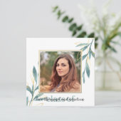 ゴールデングリーンウォーター色フローラ卒業 招待状 (スタンド正面)