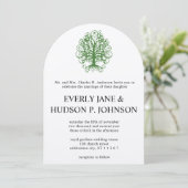 ゴールデングリーンスワールツリールーツの愛の結婚inv 招待状 (スタンド正面)