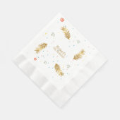 ゴールデングリーンパピードッグキッドの誕生日 縁ありランチョンナプキン (角)